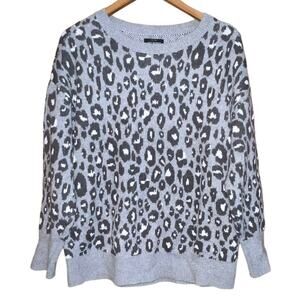 Lucky Brand Crew Neck Leopard Print Sweater Size 1X
